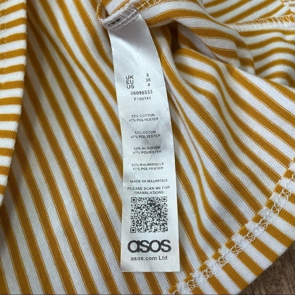 Asos Mini V Neck Button Down Smoke Stress Striped Size 4 - Picture 6 of 6